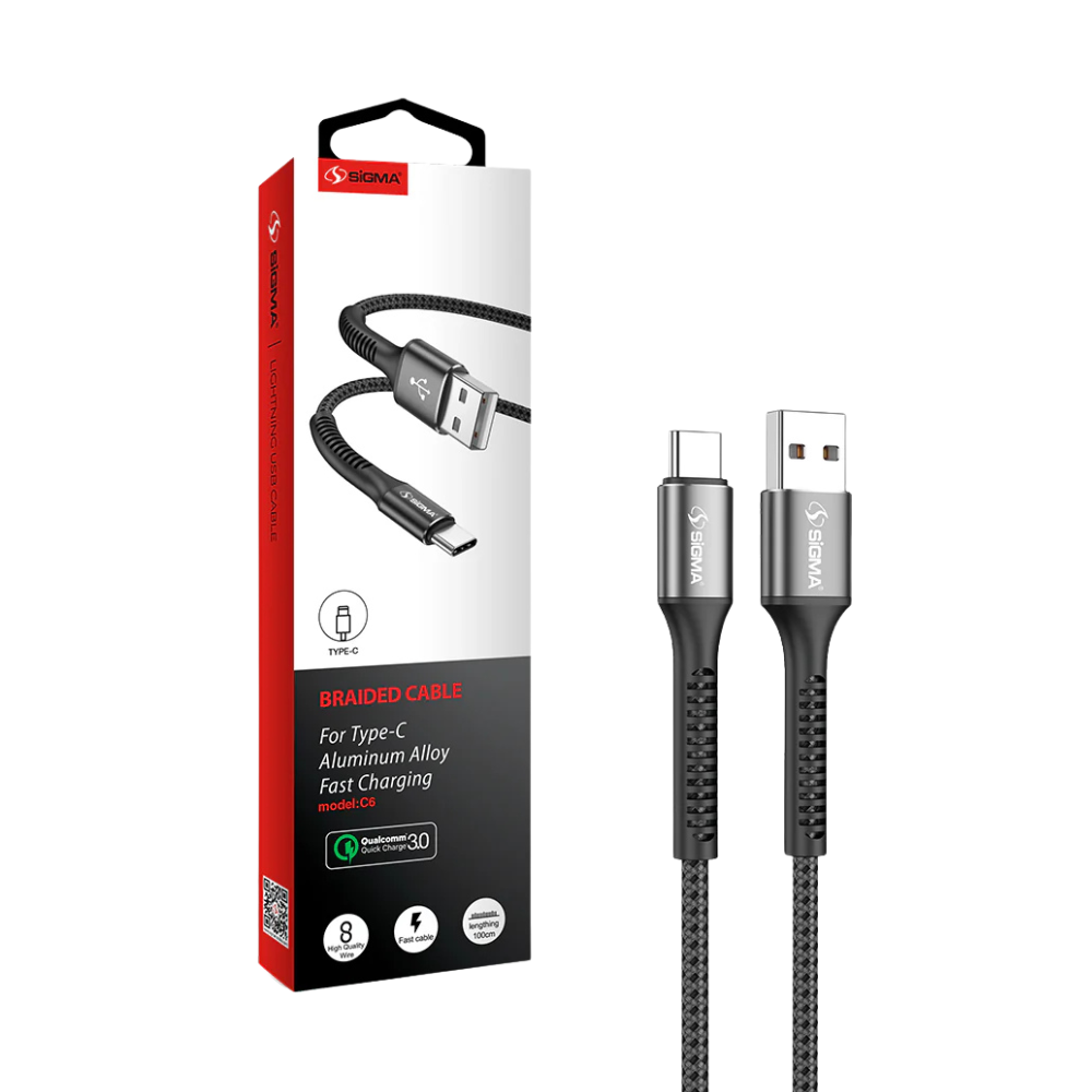 SIGMA (C6) BRANDED DATA CABLE TYPE-C [DC SIGMA C6 TYPEC]