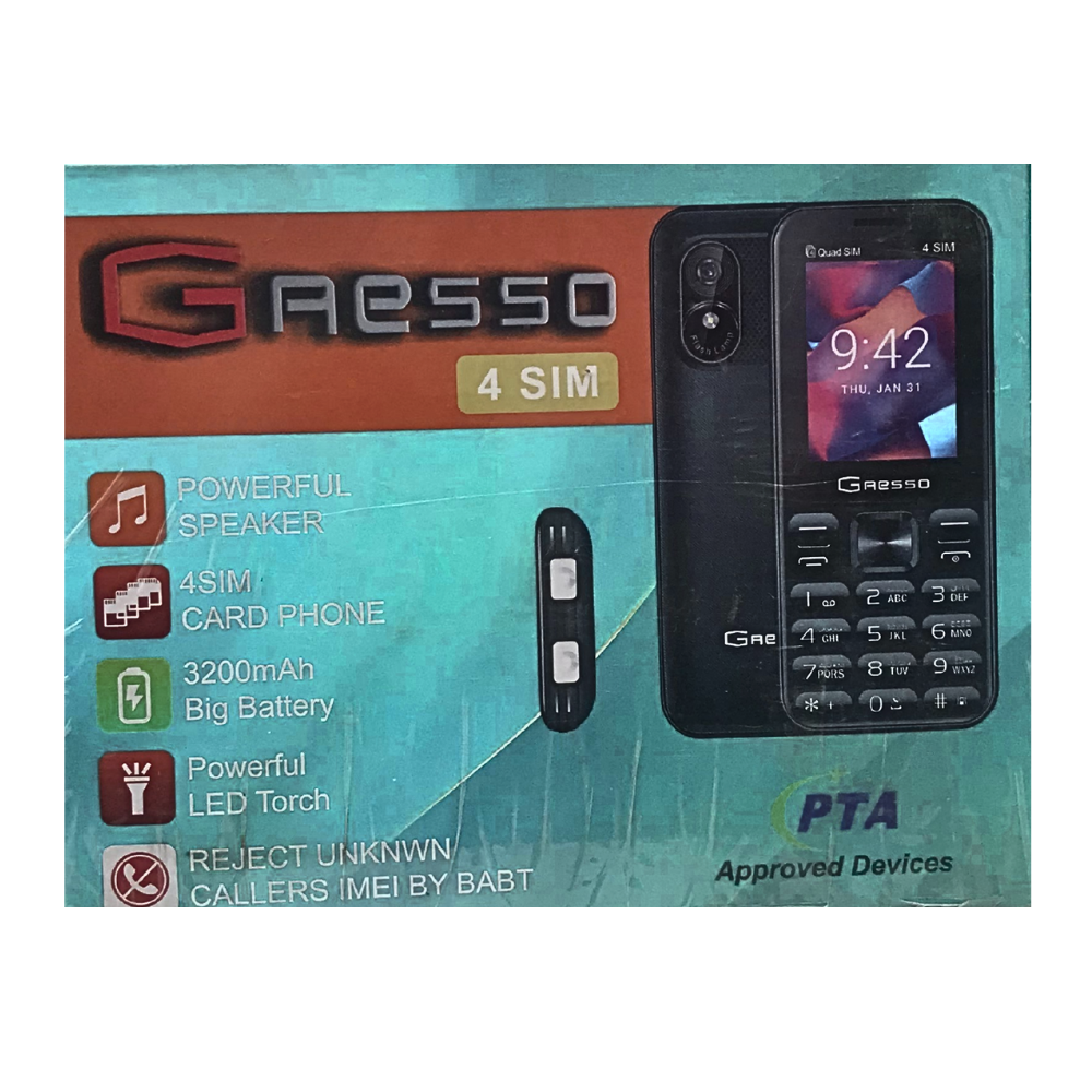 KEYPAD MOBILE  GRESSO DISPLAY 2.4'' BATTERY 3200mAh 4 SIM [4 SIM]