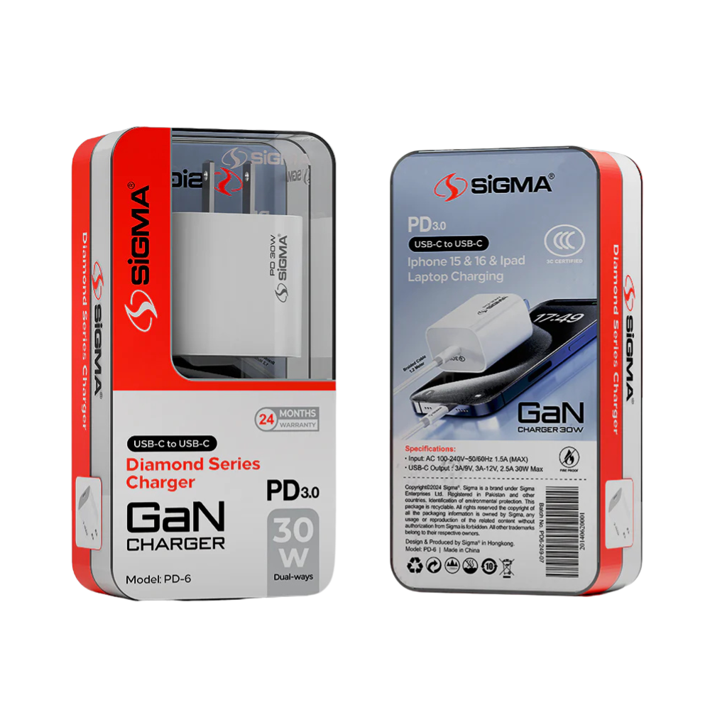 SIGMA PD-6 (30W) GAN DIAMOND SERIES CHARGER [CH SIGMA PD-6]