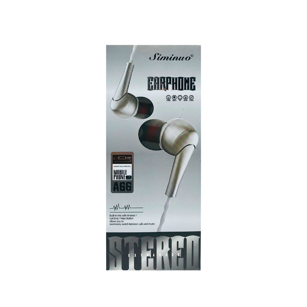 SIMINUO EARPHONE EXTRA BASS (A66) [HF A66]
