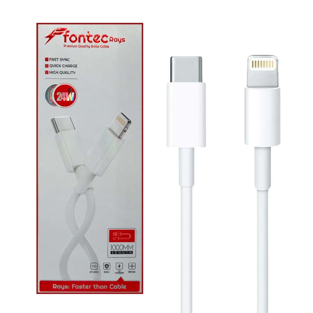 FONTEC RAYS PREMIUM QUALITY DATA CABLE (TYPE-C TO IPHONE)  [DC RAYS-1]