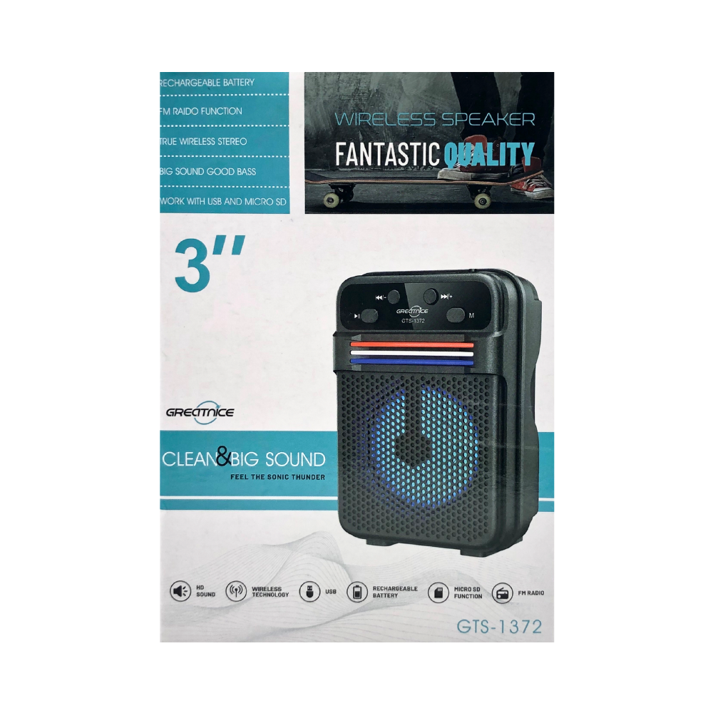 WIRELESS BLUETOOTH SPEAKER 3'' INCH (GTS-1372) [GTS 1372]