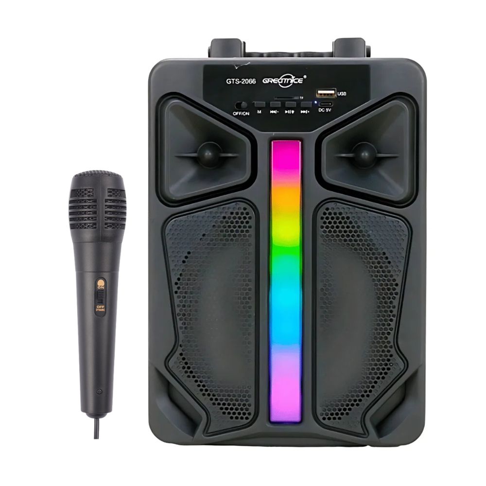 PORTABLE WIRELESS MINI SPEAKER WITH MIC (6.5INCH) GTS-2066 [GTS 2066]