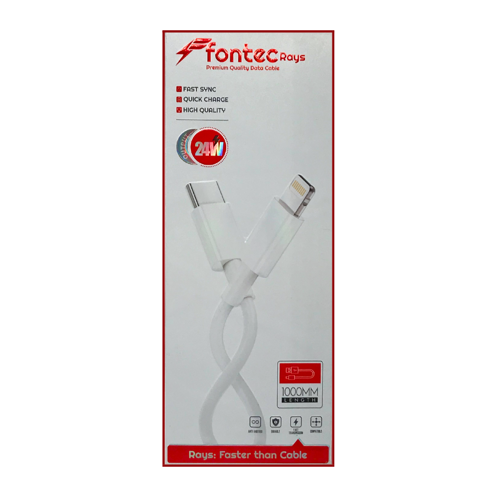 FONTEC RAYS PREMIUM QUALITY DATA CABLE (TYPE-C TO IPHONE)  [DC RAYS-1]