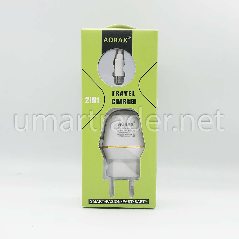 FAST & POWERFUL CHARGER with FIX CABLE (Aorax travel charger) [CH 6500-22]