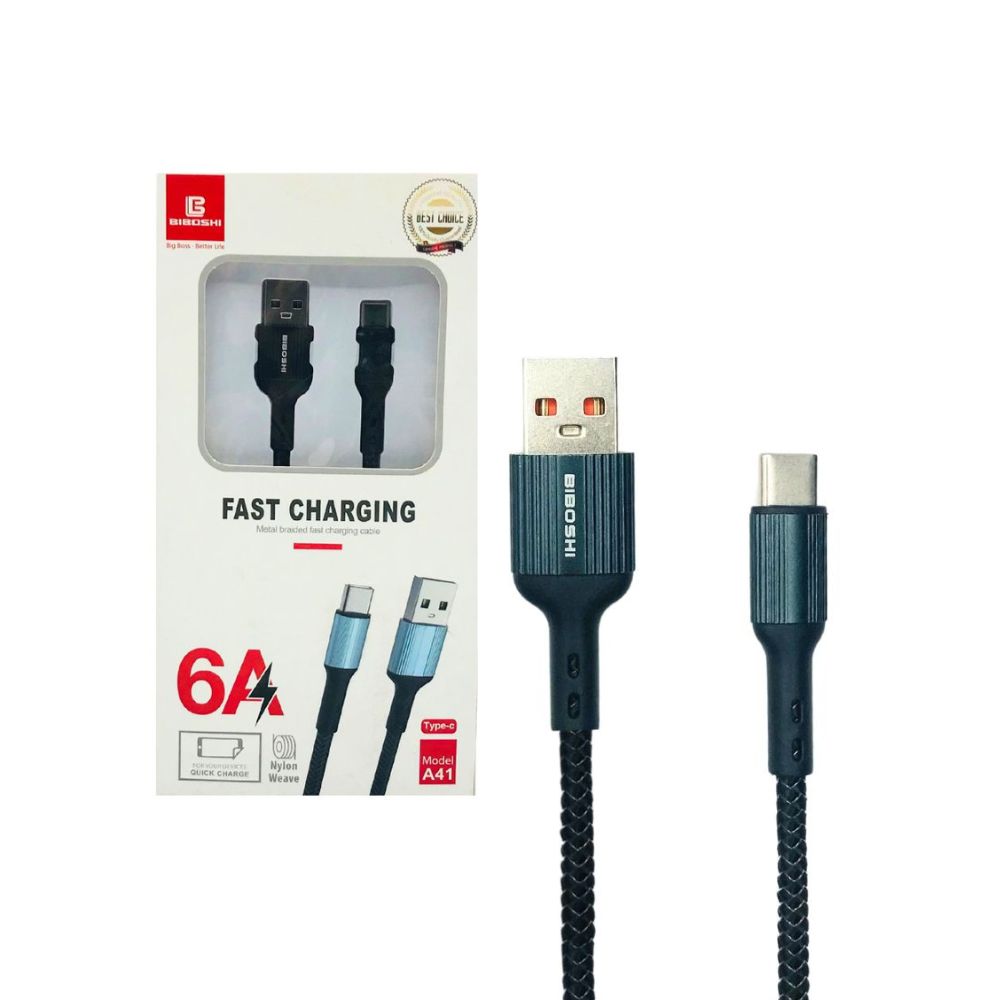 BIBOSHI 6A SMART FAST CHARGING DATA CABLE (A41 TYPE-C) [DC BIBOSHI-14]