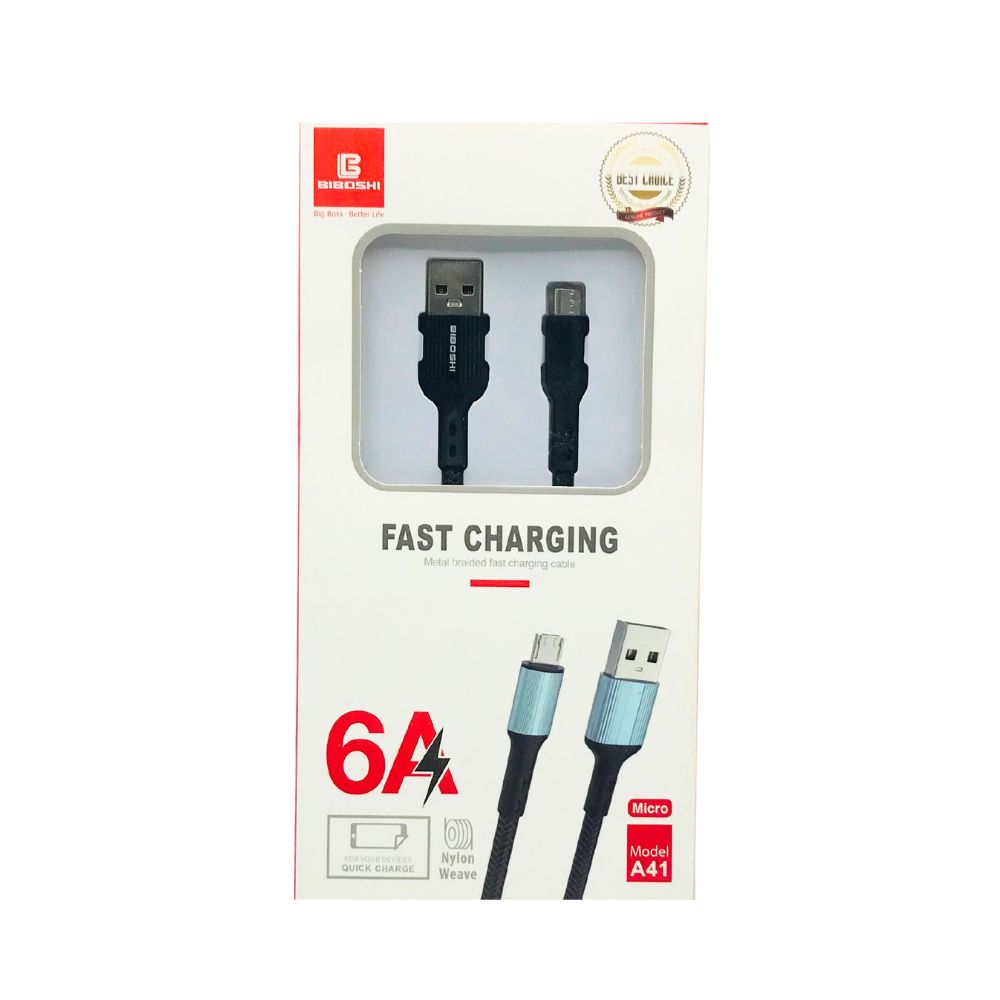 BIBOSHI 6A SMART FAST CHARGING DATA CABLE (A41 MICRO) [DC BIBOSHI-12]