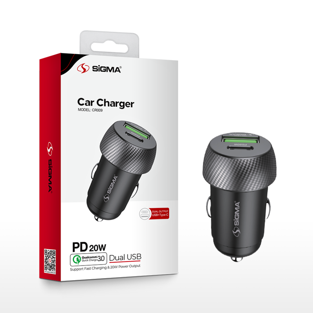 SIGMA CAR CHARGER (CR 009) PD 20W [CH SIGMA CR009]