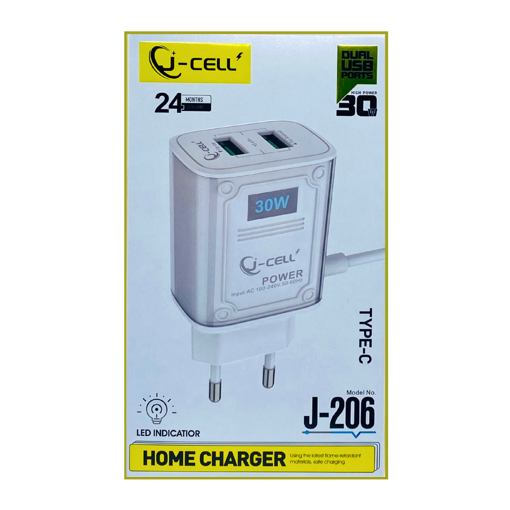 JCELL SUPER FAST 3.1A CHARGER (J-206) TYPE-C [CH JCELL J206]