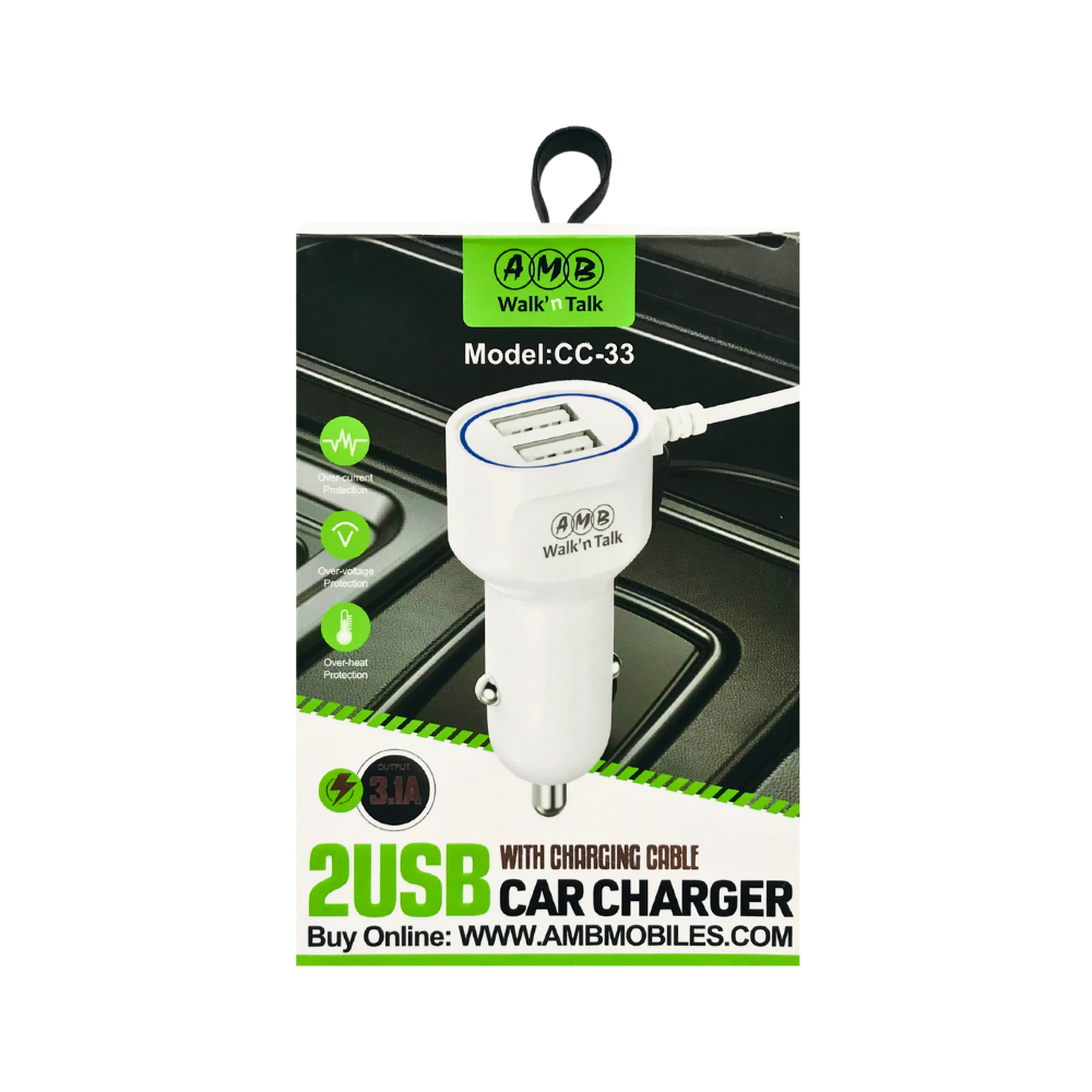 A.M.B  FAST CAR CHARGER WITH MICRO (CC-33) [CC33 CAR CHARGER]