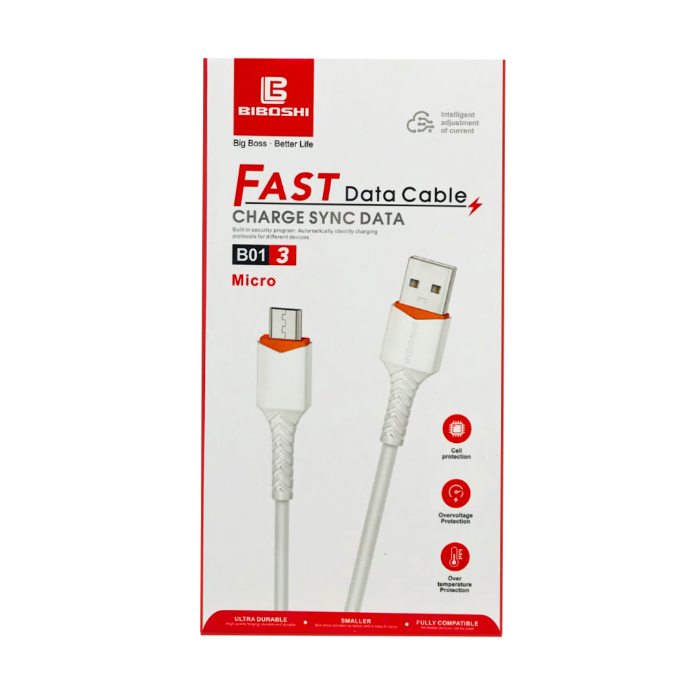 BIBOSHI FAST CHARGING CABLE B01-3 (MICRO) [DC B01-3 MICRO]