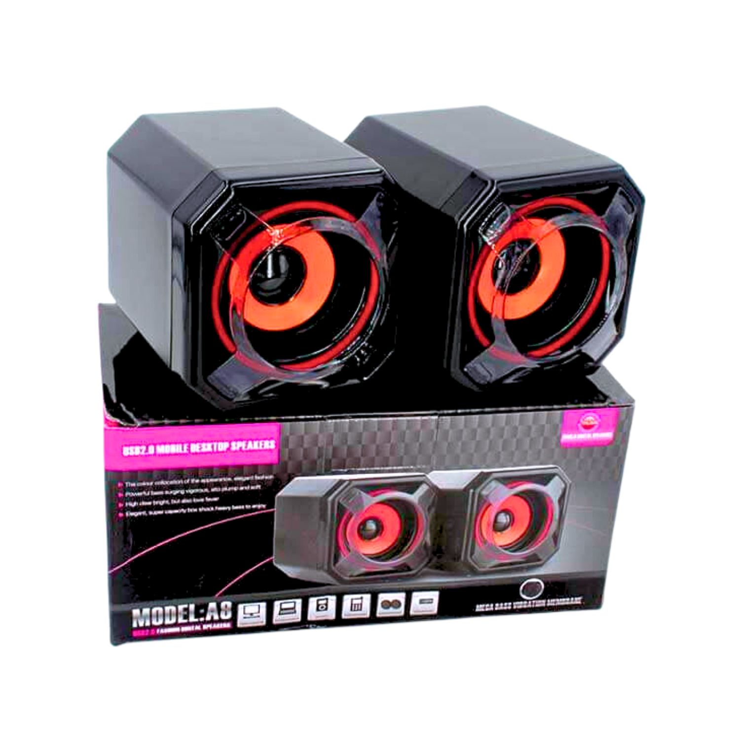 USB 2.0 MOBILE DESKTOP SPEAKERS (MODEL-A8) [WOFFER A8]