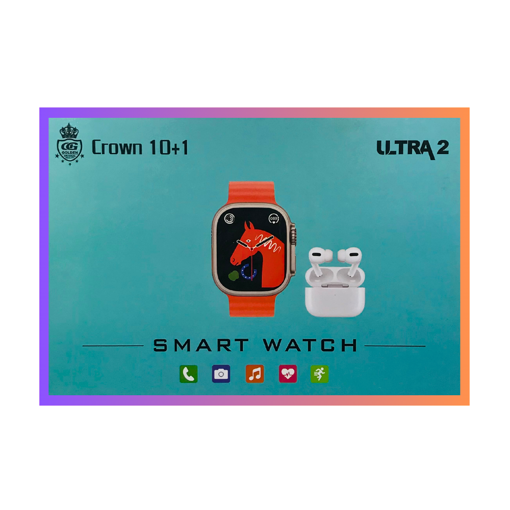 SMART MOBILE WATCH (CROWN 10+1+EARBUDS ULTRA2) [WATCH CROWN 10IN1]
