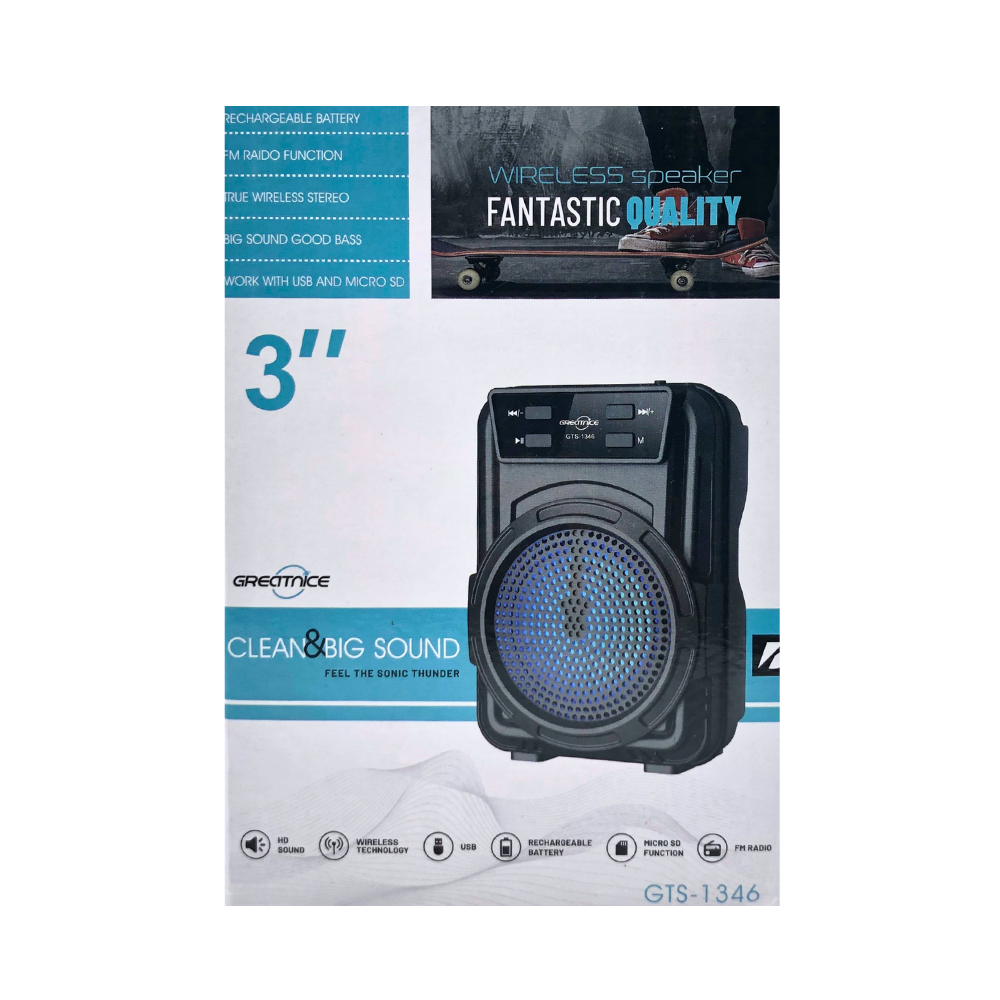 WIRELESS BLUETOOTH SPEAKER 3'' INCH (GTS-1346) [GTS 1346]