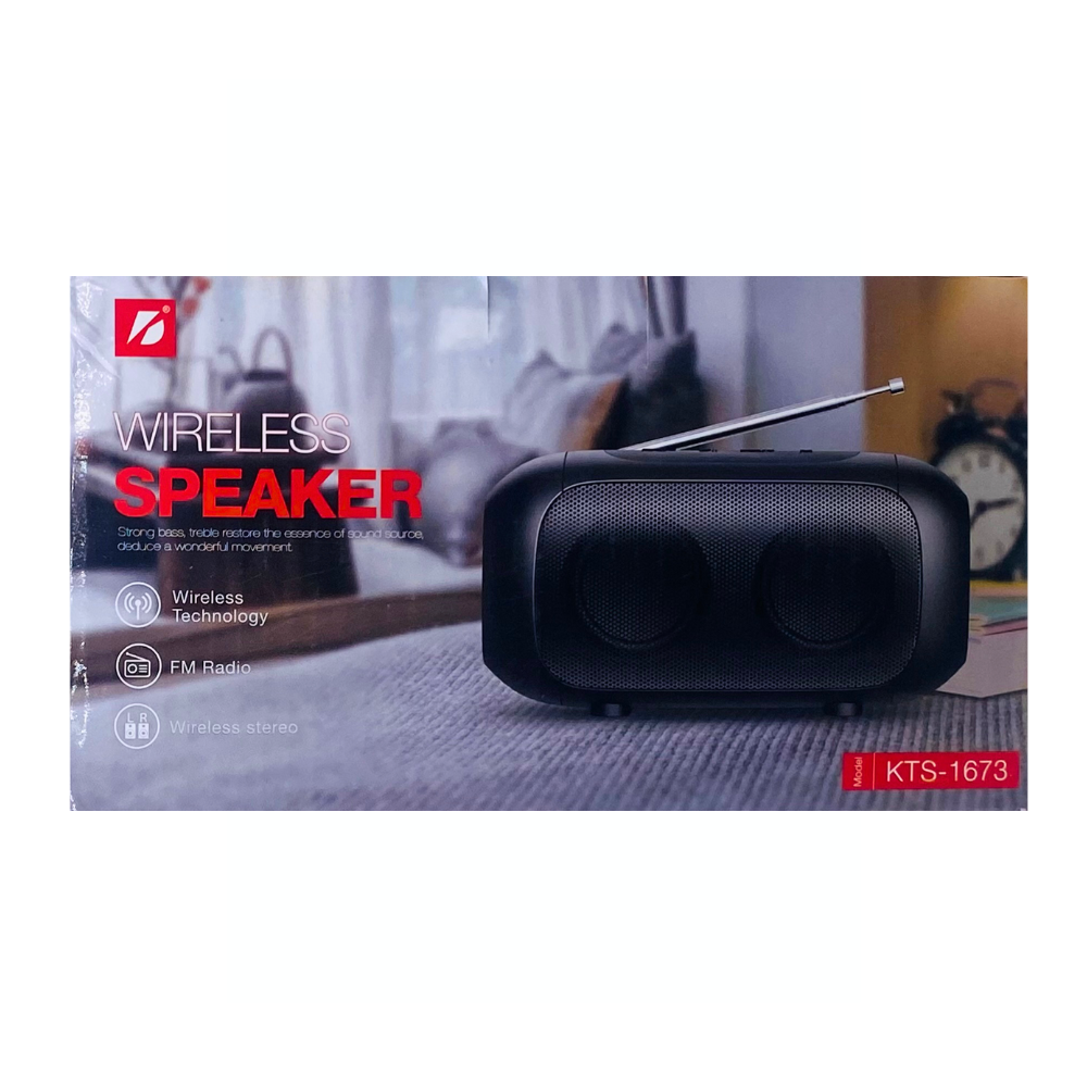 PORTABLE WIRELESS SPEAKER 2'' INCH WITH SOLAR (KTS-1673) [KTS 1673]
