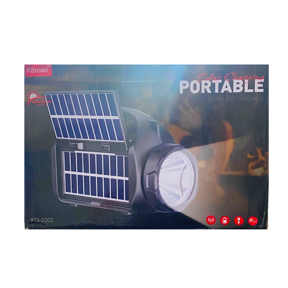 PORTABLE WIRELESS MINI SPEAKER WITH DOUBLE SOLAR KTS-2202 [KTS-2202]