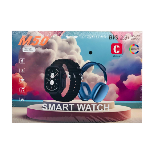 SMART WATCH M50 BIG 2.3 DISPLAY WITH HEADPHONE [WATCH M50]