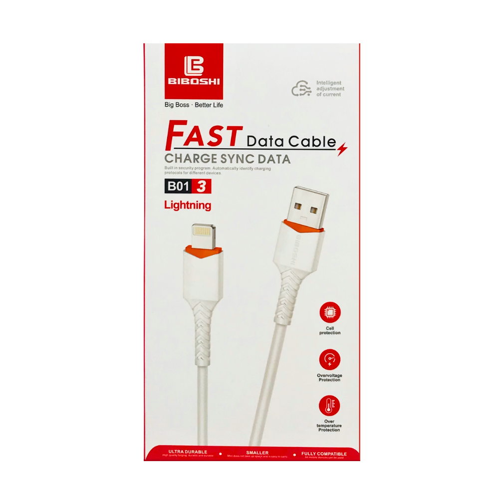 BIBOSHI FAST CHARGING CABLE B01-3 (IPHONE) [DC B01-3 IPHONE]