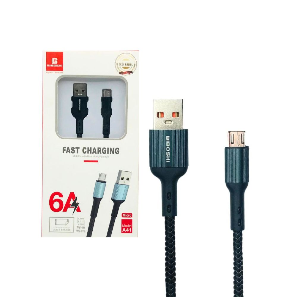 BIBOSHI 6A SMART FAST CHARGING DATA CABLE (A41 MICRO) [DC BIBOSHI-12]