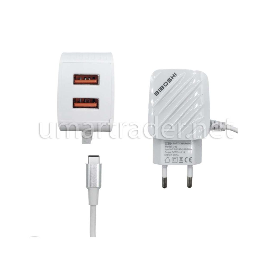 SMART QUICK CHARGER 3.1A BIBOSHI (C42 TYPE-C) [CH BIBOSHI-21]