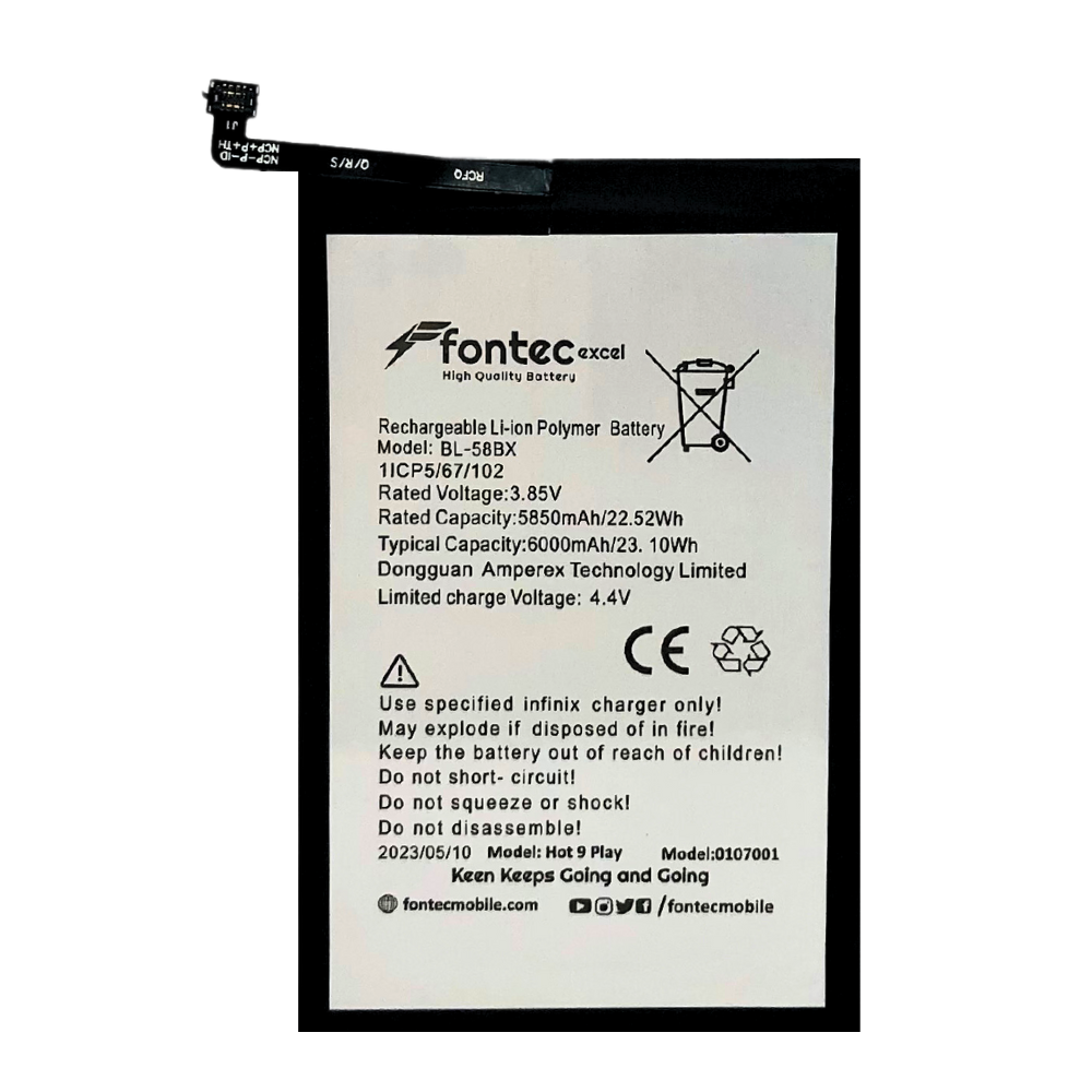 FONTEC MOBILE BATTERY HOT9PLAY [BT HOTE9P-7]