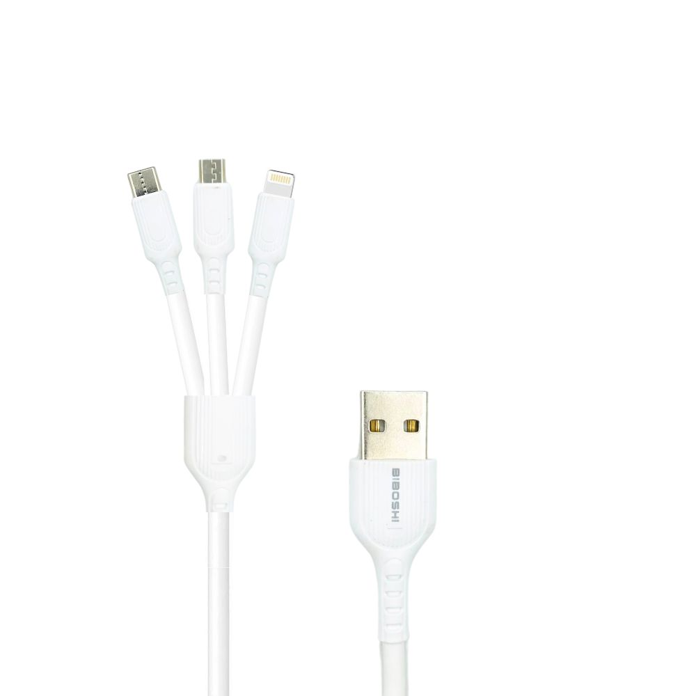 BIBOSHI 5A SMART FAST CHARGING DATA CABLE (A39 3IN1) [DC BIBOSHI-20]