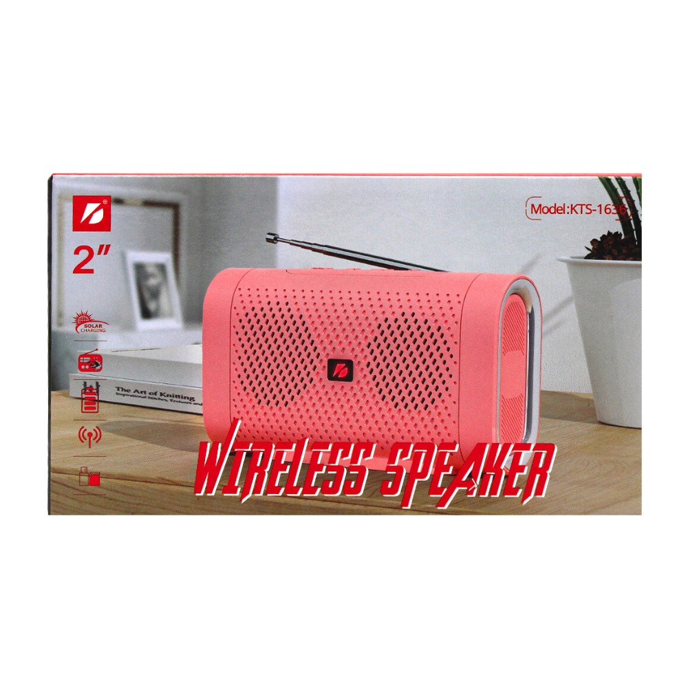 PORTABLE WIRELESS SPEAKER 2'' INCH WITH SOLAR (KTS-1636) [KTS 1636]