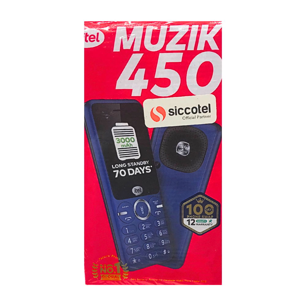 KEYPAD MOBILE ITEL MUSIC450 DISPLAY 2.4'' BATTERY 3000mAh DUAL SIM [MUSIC 450]